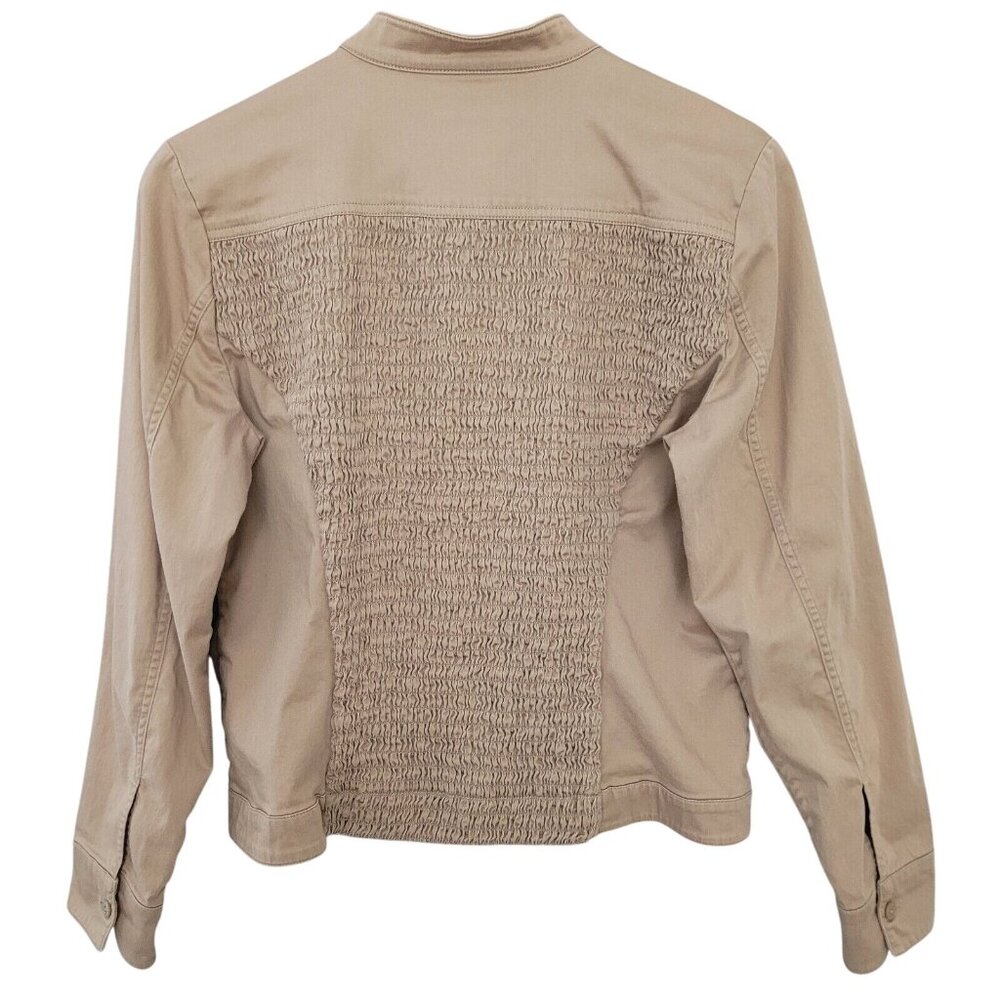 Christopher & Banks Womens Jacket Size S Beige Long Sleeve Button Up Stretch - Picture 2 of 9